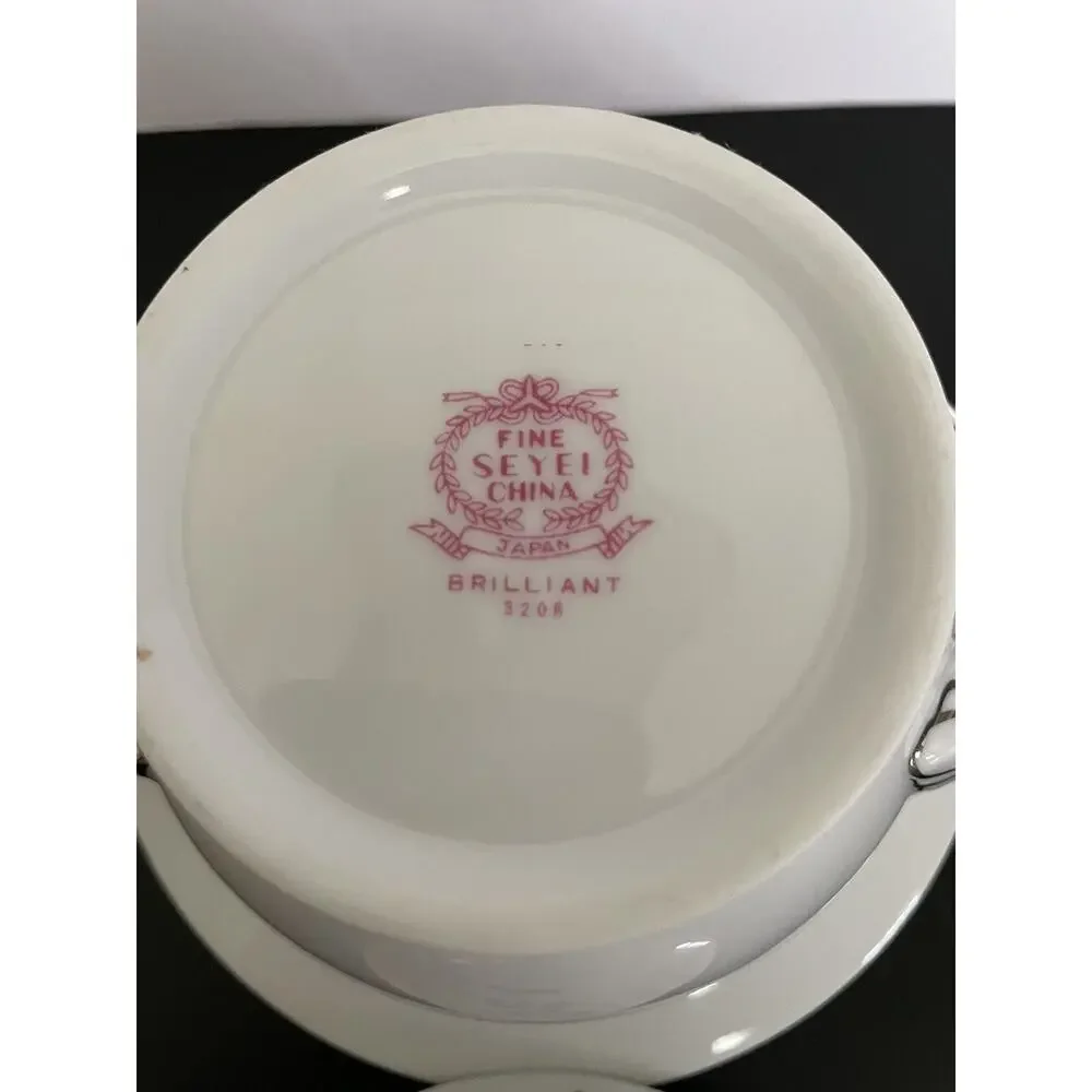 Seyei Fine China Japan Sugar Bowl Brilliant 3208 Porcelain. Excellent Condition!